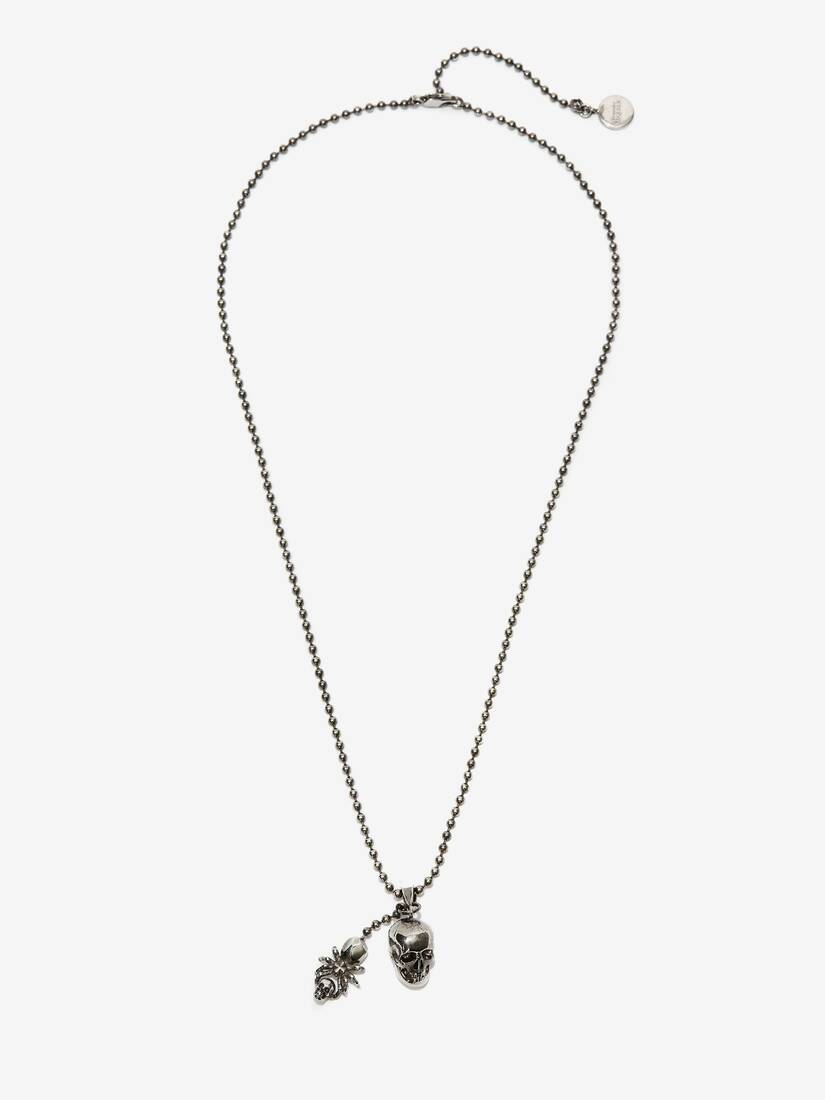 Collares Alexander McQueen Spider And Skull Hombre - Plateados - Mexico 056-XJWZLI